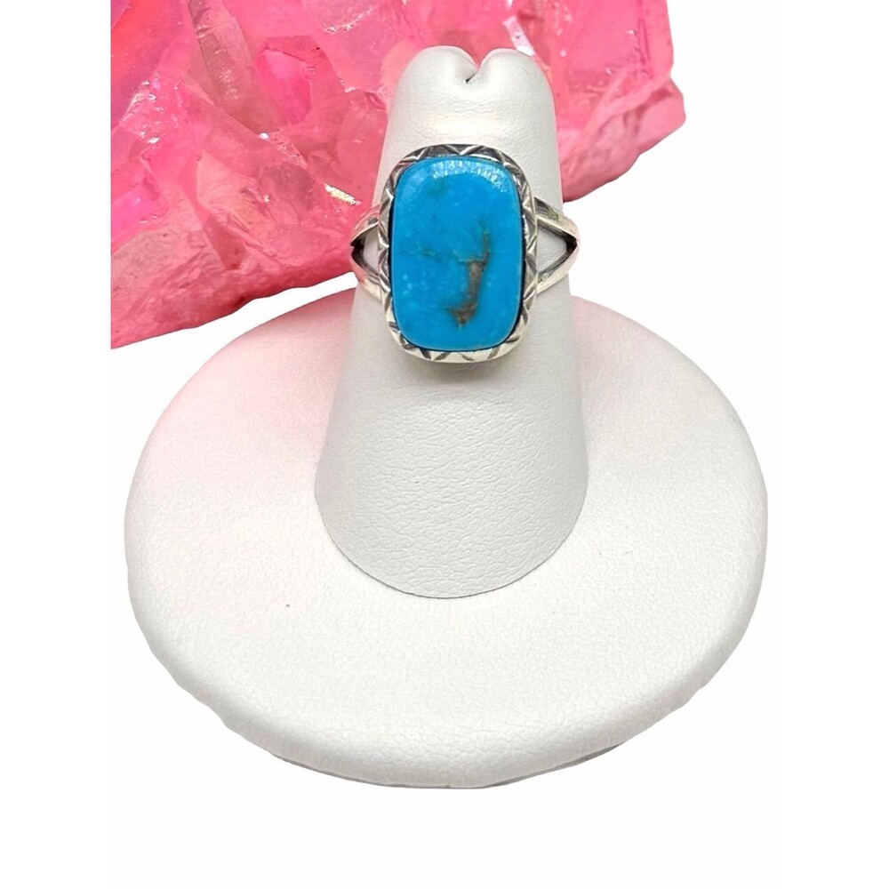 Sleeping Beauty Turquoise Ring Size 6 Solid 925 Sterling Silver